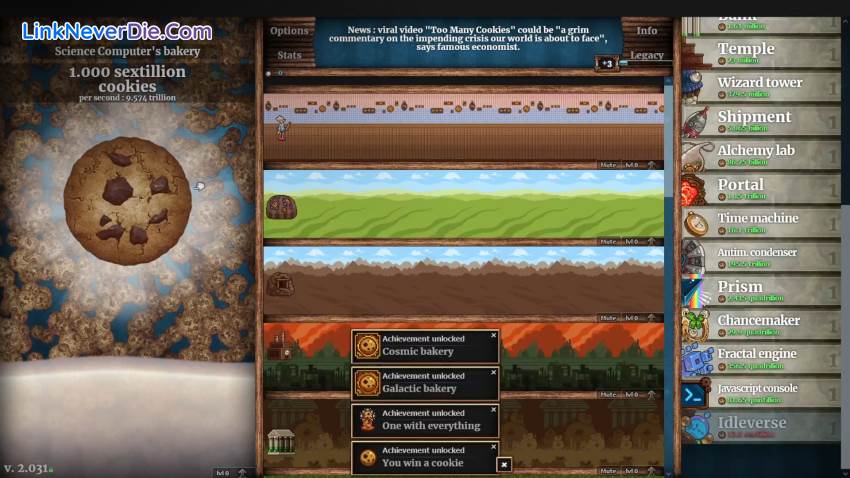 Hình ảnh trong game Cookie Clicker (screenshot)